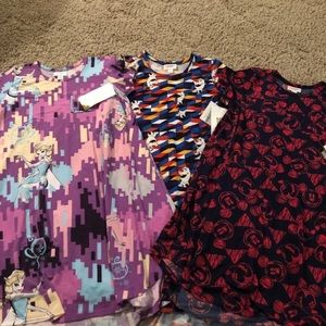 Lot of 3 Disney Lularoe Scarlett dresses size 10